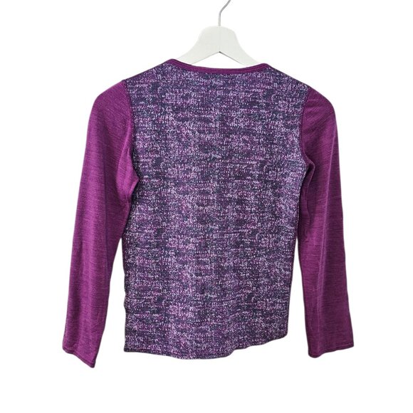Smartwool Girls Long Sleeve Shirt, 100% Merino Wool, Purple, Baselayer, Size XL - Picture 5 of 9